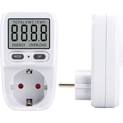 Wattmeter 230V/16A, Wattmeter-Stecker-Energiezähler, Energieverbrauchsmesser, Leistungsverbrauchsregler mit LCD-Anzeige, maximale Leistung 3680W (1 Stück) (1/5)