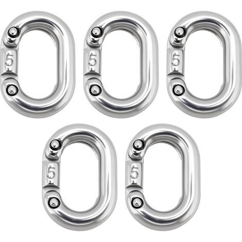 CSPARKV 5pcs Maillons de Chaîne de Connexion Fendus en Acier Inoxydable 316 de 5mm Connecteur de Maillon de Chaîne Robuste Connexion Fendue en C pour Connexion de Chaîne Qualité Marine (1/5)