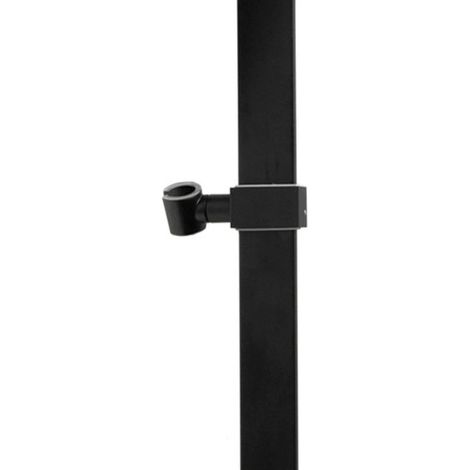 Barre de douche flat courbée 120 cm en laiton avec supports muraux noir mat BLACK & WHITE - BOSSINI D47000073 (1/2)