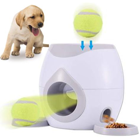 Lanciapalle per auto per cani a uno o due fori, distributore di premi per cibo da tennis, giocattolo interattivo per cani.