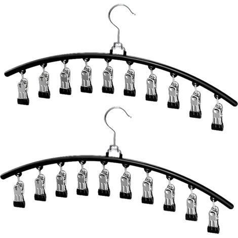 Lot de 2 Séchoirs à Chaussettes en Acier Inoxydable avec 10 Pinces Etendoir Chaussette Séchoir à Linge Anti-Vent pour Chaussettes sous-vêtements Serviettes et Petits Articles (1/5)