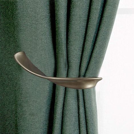 Raffhalter für Fenstergardinen, dekorative Raffhalter für Gardinen, 2er-Set, Aluminiumlegierung (grau). (1/5)
