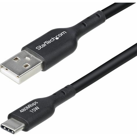 StarTech.com Cavo di Ricarica USB-A a USB-C da 4m - Cavetto di Carica Rapida USB-A a Type-C da 3A, Cavo per Trasferimento Dati USB 2.0 rivestito in TPE - Nero (1/5)
