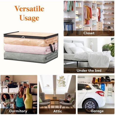 Sacs rangement transparent 60L, Pack 4, PVC, Housse couette, Pour vêtements,couvertures (1/5)