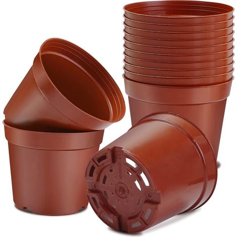 Pots pour Semis, 10cm 10 Pieces Pots de Pépinière, Plastique Réutilisables Pot semis/Godets Semis/Pot de Repiquage/Pot de Culture pour la Plantation Intérieure et Extérieure (1/4)