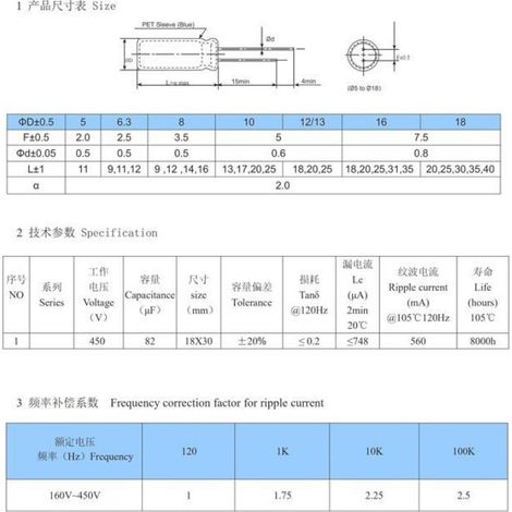 10 Pièces 450V 82Uf 18X30Mm Condensateur Électrolytique Aluminium À Enfichage Haute Fréquence Lowesr 450 Volt 82 Uf (1/5)