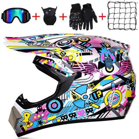 Casque Moto Tout Terrain - Intégral Downhill DH - Ventilation Multi-Position - Doublure Démontable et Lavable - Unisexe - Tailles S à XXL