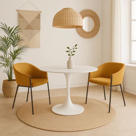 Circe, Tavolo fisso con top in Ceramica Marmo bianco (100cm X 100cm H. 76cm)  Duzzle (1/5)