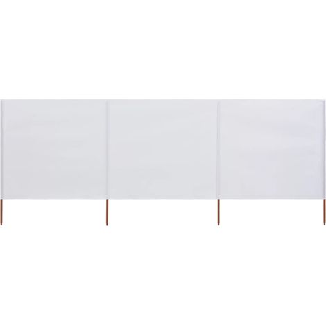 Paravento a 3 pannelli in tessuto 400 x 160 cm bianco sabbia 020008807