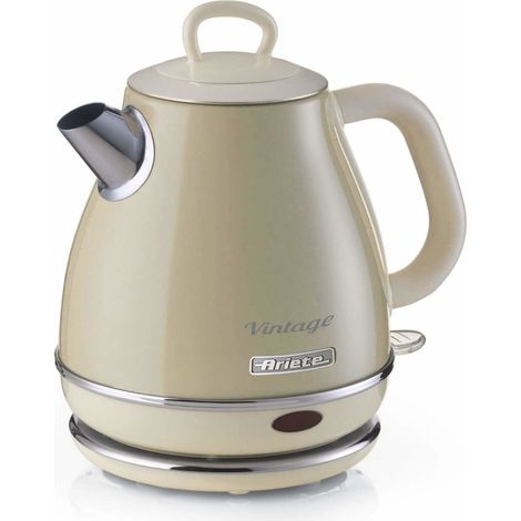 Ariete Bollitore Elettrico Vintage 2868 Beige 1L 1600W Metallo con Autospegnimento