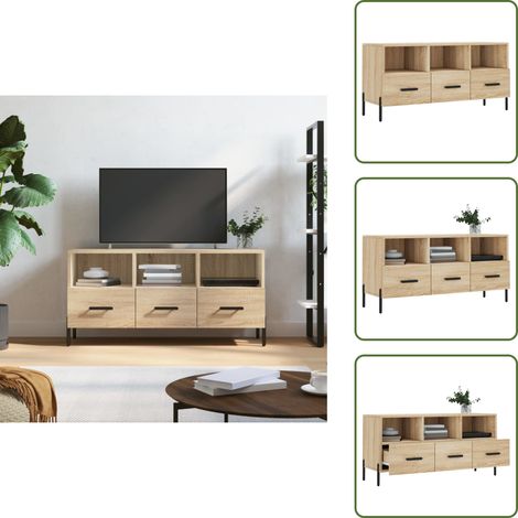 Mobile TV con scomparti - vidaXL Mobile Porta TV Rovere Sonoma 102x36x50 cm in Legno Multistrato - Mobile TV per interni
