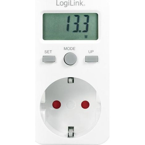 LogiLink EM0002 Misuratore di Consumo Energetico Presa Schuko 16A 3680W Display LCD kWh (1/2)