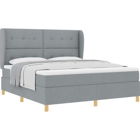 Maison Exclusive - Letto a molle con testiera Grigio chiaro 200 x 180 cm Tessuto (1/5)