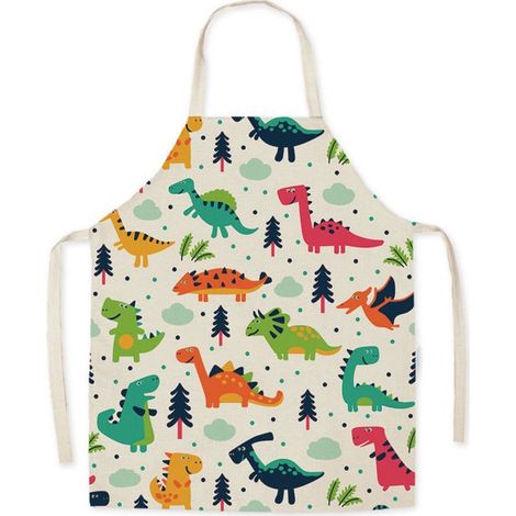 Grembiule in lino con stampa a cartoni animati, ideale per la cucina e la casa. Grembiule resistente e di alta qualità. Un capo d'abbigliamento da lavoro elegante per la cucina e la casa. (1/5)