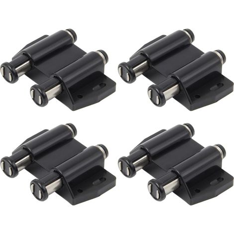 Push to Open Aimant 4 Pièces Loquet Magnétique à Pression Double Loquet de Porte Magnétique à Ressort Loquet Aimanté Placard en Plastique avec Vis pour Porte Armoire Tiroir (Noir) (1/5)