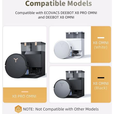 Accessori per l'aspirapolvere ECOVACS DEEBOT T80 Omni: 1 spazzola principale, 2 rulli lavapavimenti, 4 spazzole laterali, 4 filtri HEPA, 6 sacchetti per la polvere, 1 strumento di pulizia (1/4)