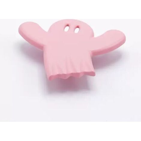 Pomolo rosa a forma di fantasmino in goffrato fine 100x92x22mm - 427 Fanta (1/2)
