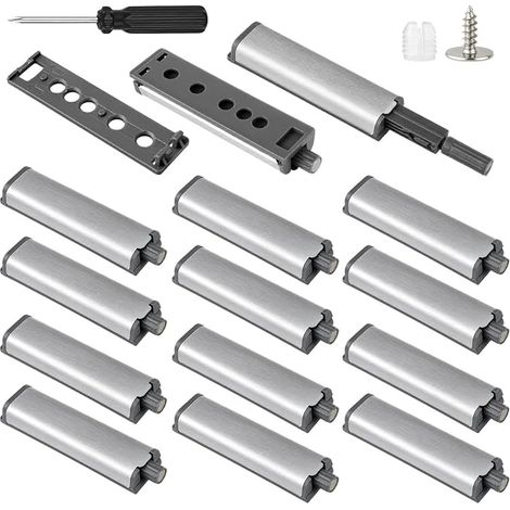 12 PCS Push to Open Aimant Poussoir Porte Placard Loquet Magnetique,Tampon Amortisseur,Ouvre et Ferme avec Pression pour La Porte de L'armoire,Tiroir,Meuble et Placard (1/5)