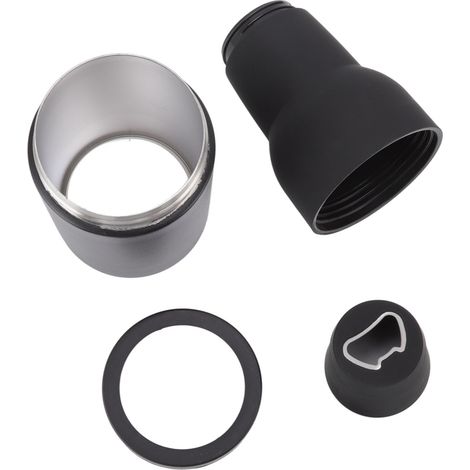 Canette de bière en acier inoxydable à double paroi noire, simple et isolée, avec ouvre-bouteille pour la maison, le camping et les activités de plein air.
