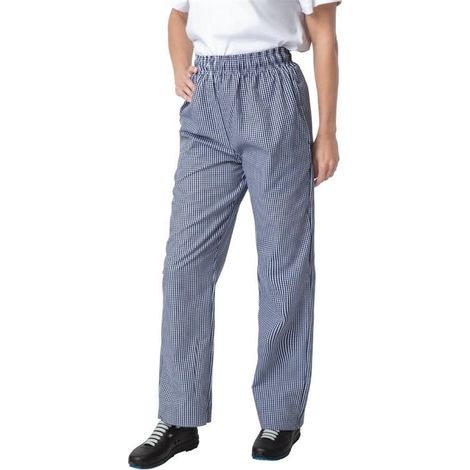 Pantalon de cuisine mixte Whites Vegas petits carreaux bleu et blanc XS (1/5)
