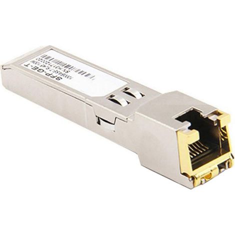 Module SFP RJ45 - 10 100 1000 Base-T - Compatible Ethernet 1,25 Gbit/s - Température 0 À 85 °C - Alimentation 3,3 V - Métal Argent - 1 Pièce (1/5)
