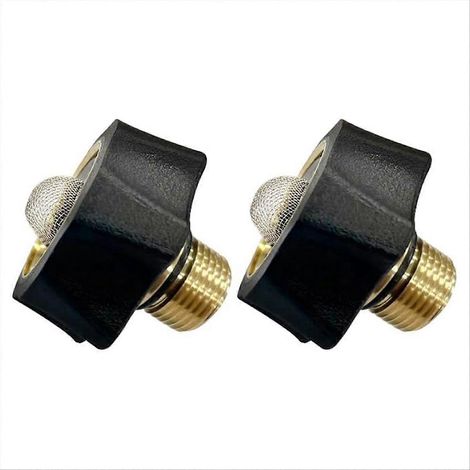 2 raccords d'entrée d'eau 7112362 pour pompe haute pression, embouts mâle 3/8" et femelle 3/4". (1/5)