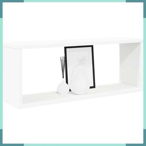 807135 étagères murales cube 6 pcs Blanc 60x15x23 cm Bois d’ingénierie (1/5)