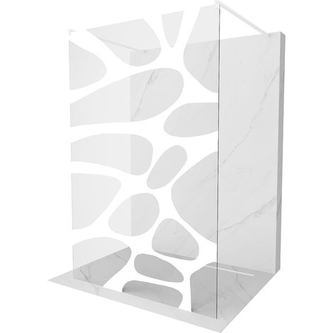 Mexen Kioto paroi de douche autoportante 120 x 200 cm, transparent/Design blanc 8 mm, Blanc - 800-120-002-20-97 (1/5)