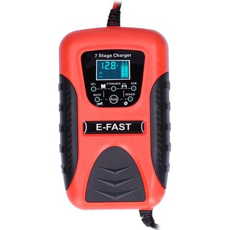Chargeur automatique de batterie de voiture 12V 7A, 7 étapes, pour tondeuse à gazon, moto, SUV, bateau, prise ue 100-240V (1/5)