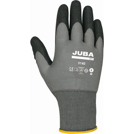 5140/10 GUANTE NYLON PALMA PVC NEGRO S/COSTURAS PUÃ‘O ELASTICO T-10 - JUBA