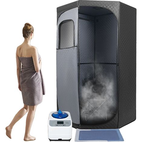Boîte de sauna à vapeur portable, 220V, 1350W, Hauteur de tente 180cm, Capacité du réservoir d'eau 3L, Niveaux de chauffage réglables 9 (1/5)