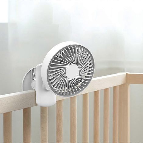 Ventilateur de bureau à angle réglable avec lampe LED à lumière chaude, 14 cm (5,5 pouces), à pince (1/4)