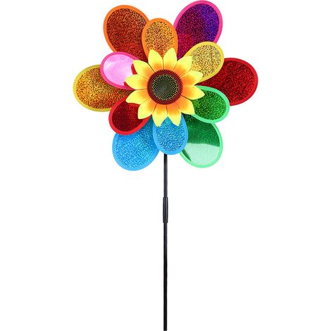 Moulin À Vent Décoratif - Plastique Coloré Résistant - Pour Jardin Pelouse Fête Intérieur Extérieur - Lot De 1 Pièce (1/5)