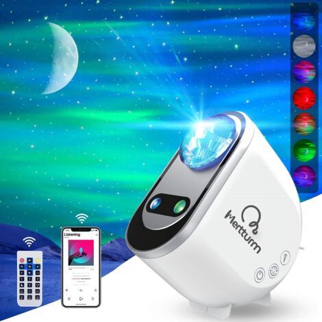 Projecteur Ciel Etoile, Projecteur Veilleuse pour Enfants avec Haut-parleur Bluetooth, Lampe Projecteur LED Etoile pour Décoration Chambre, Cadeau, Vraie Lune (1/5)