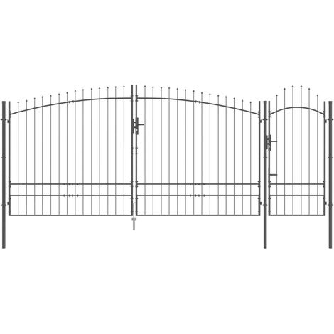 Maison Exclusive - Cancello da giardino WOERDEN 195 x 500 cm Acciaio Bloccabile (1/4)
