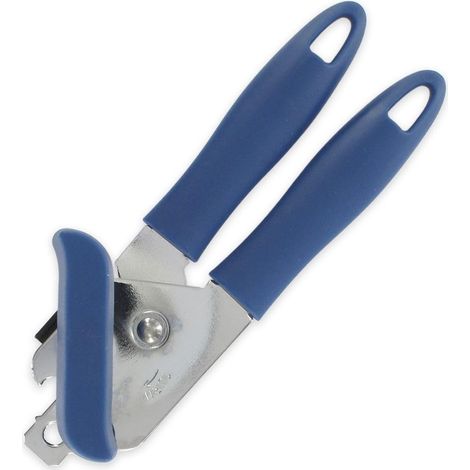 Ouvre-boîtes, ouvre boîte, Plastique, Chromé, Bleu, 18,6 x 5,4 x 5,5 cm (1/5)