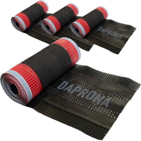 DAPRONA Firstband, Firstrolle Alu Super Vent 5m, Rollfirst für eine optimale Dachfirst Abdeckung, Super Butylkleber - Schwarz, 4 Rollen, 390mm