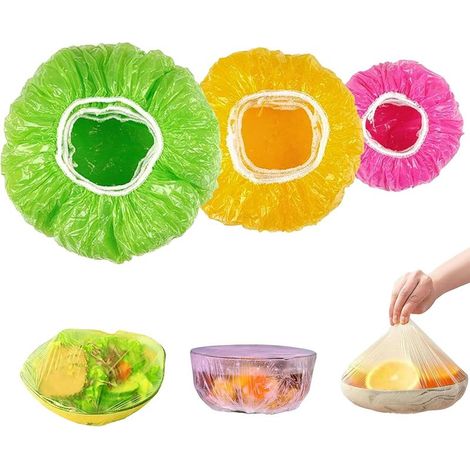 90 Colorful Food Covers, Reusable Elastic Food Storage Bags, Plastic Lids for Storing Fruits, Vegetables, and Picnics (1/5)