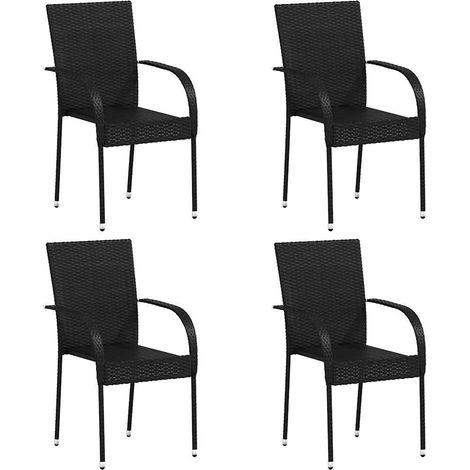 Maison Exclusive - Stapelbare Gartenstühle 4 Stk. Poly Rattan Sch