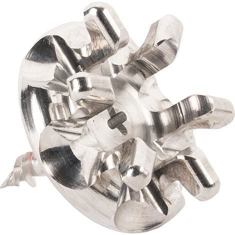 Fixation placo - Diamètre : 24,5 mm - Epaisseur : 10 mm - Longueur totale : 26 mm - Matériau : Aluminium - L'ATTACHANTE