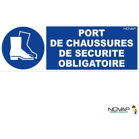 Panneau port de chaussures de sécurité obligatoire pour sol - 450x150 mm - 4008158