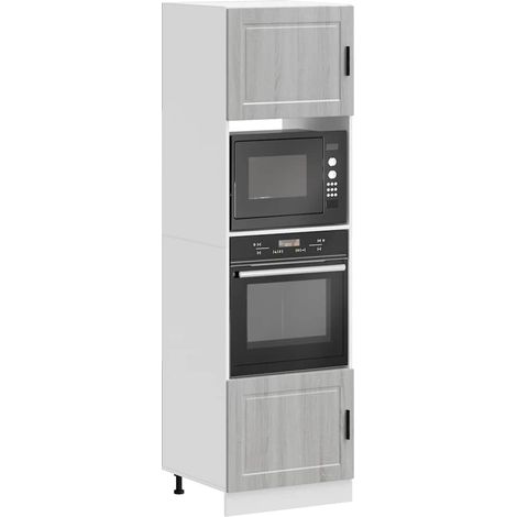 Armarios para horno 2 uds Porto gris sonoma madera ingeniería vidaXL
