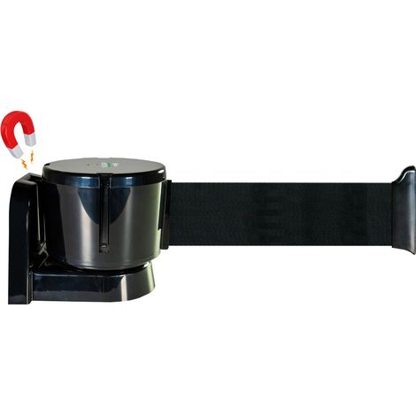 Enrouleur mural magnétique grande longueur avec sangle noir 12m x 50mm - 2811187 (1/2)