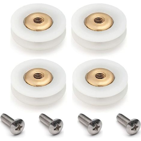 Lot de 4 roulettes rainurées de rechange pour porte de douche 19 mm de diamètre (1/5)