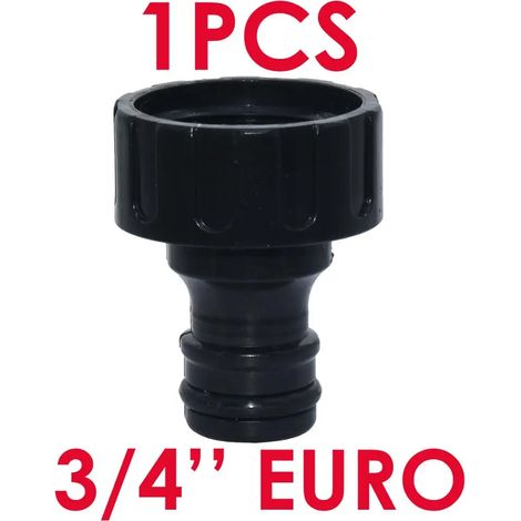 Raccord rapide EURO/USA 3/4'' mâle mâle fileté pour tuyau d'arrosage, compatible avec les systèmes d'irrigation goutte à goutte (1 pièce). (1/5)