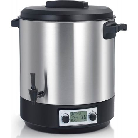 Kitchenchef – Stérilisateur de bocaux électrique 31L 2000W – Cuve inox avec thermostat 100°C et minuterie 180 min – Robinet de vidange