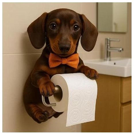 Porte-Rouleau De Toilette sur Pied, Support Murale pour Rouleau De Toilette Chien, Distributeur De Papier Résine Décoratif pour Cuisine Hôtel Organisation Et Stockage (1/5)