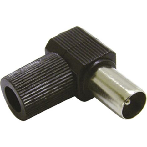 Conector TV Macho acodado negro