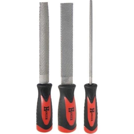 Hänger Set aus 3 Holzfeilen aus Stahl 200 mm