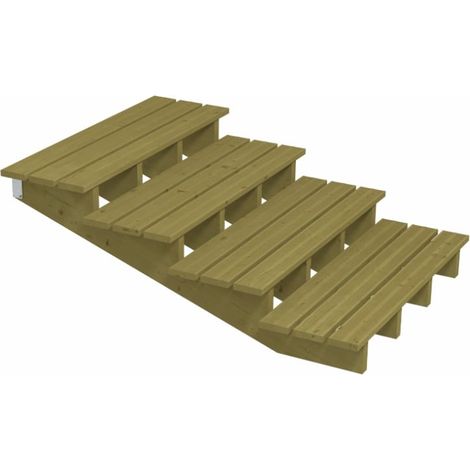 Plus Außentreppe Kiefer 4 Stufen 120 cm breit Schritttiefe 39 cm Außentreppe (1/3)